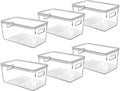 Clear Plastic Storage Bins with Lids, Perfect for Kitchen Organization or Pantry Organization and Storage, Stackable Fridge Organizer Bins, Storage Containers for Organizing, Cabinet Organizers