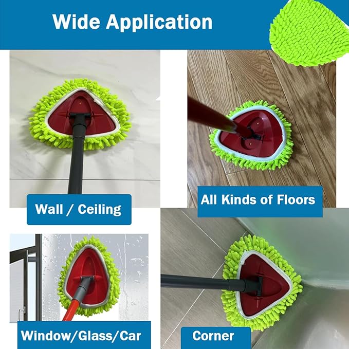 Mop Heads Replacements Compatible with Ocedar RinseClean 2-Tank System 3 Pack Spin Mops Refill Microfiber Chenille for O Cedar Dry Wet Cleaning All Hard-surfaced Floors Machine Washable