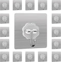 Heavy Duty Adhesive Wall Hooks - 20 Pack 28lb(Max) 2.36 x 2.36 Inches Can be Use for Office Decor, Bathroom, Home & Kitchen Improvement Indoor and Outdoor