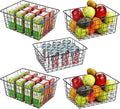 5 Pack Wire Storage Baskets, Premium Pantry Baskets for Storage, Metal Freezer Storage Organizer Baskets Bins with Handles for Kitchen Cabinets, Pantry, Bathroom (Black, Small)