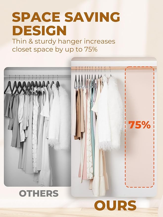 HOUSE DAY Velvet Skirt Hangers 24 Pack, Gray Hangers with Adjustable Clips, Space Saving Slim Velvet Pant Hanger, Heavy Duty Non Slip Clip Hanger for Pants, Skirts, Shorts