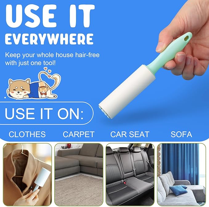 Hushee 24 Pack Bulk Mini Lint Roller for Travel 720 Sheets 6'' Small Lint Removers Portable Lint Roller Travel Size Removers Sticky Removing Tool for Pet Hair Clothes Furniture Car Seat