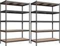 SONGMICS 5-Tier Storage Shelves, Load 2310 lb, Set of 2 Garage Storage, Boltless Assembly, Adjustable Shelving Unit, 23.6 x 47.2 x 70.9 Inches, for Study Shed Basement, Gray UGLR600G02