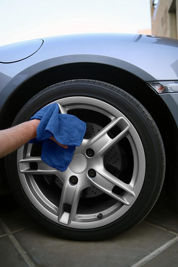 Avalon Towels Cotton Shop Rags – (Pack of 150) Size 12x14 Inches Cleaning Rags – Absorbent Shop Towels and Multipurpose Cleaning Towels for Automobiles, Industries, Garage and Homes (Blue)