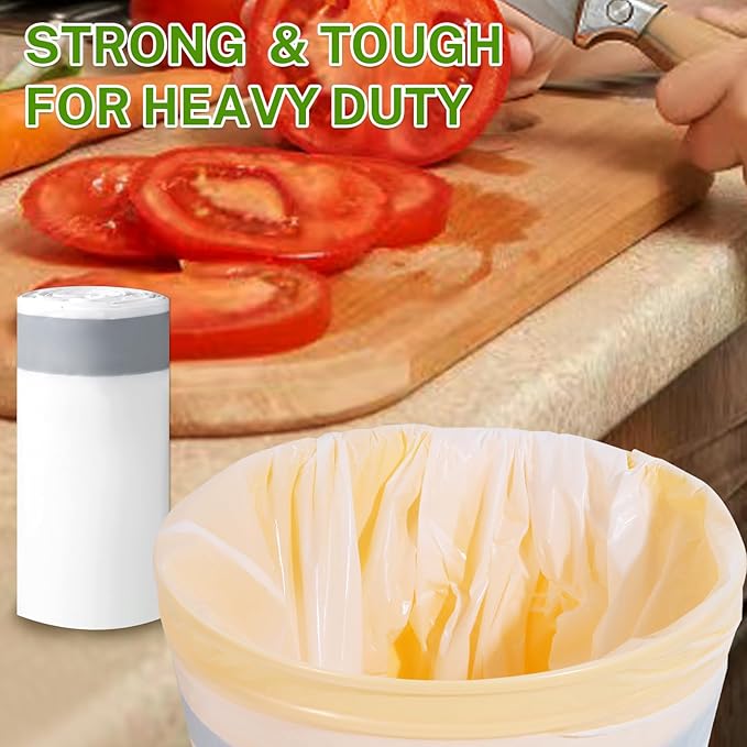 15 Gallon Tall Kitchen Trash Bags Drawstring - 1.2 Mil Thick White Garbage Bag for Office Kitchen, 45 Count
