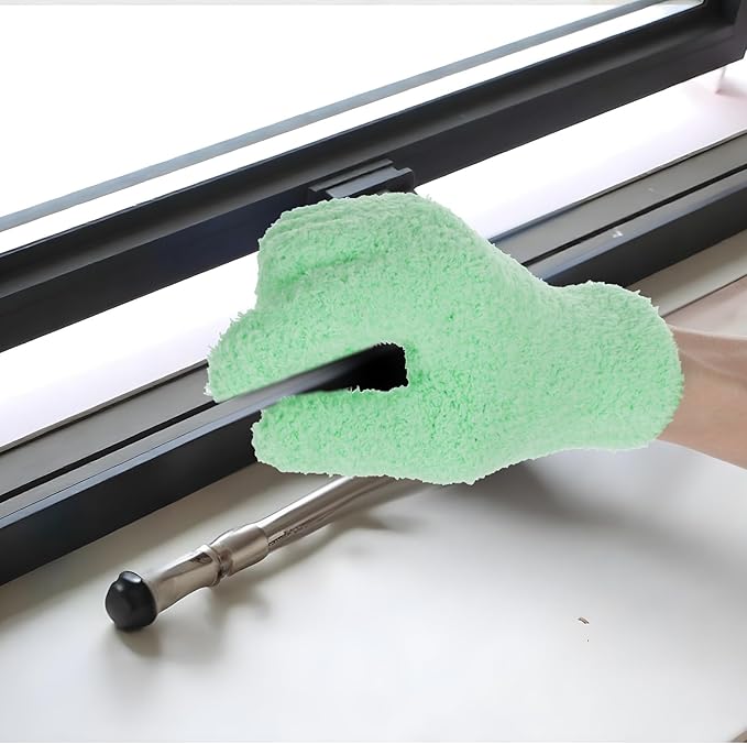 Plant Dusting Gloves, Microfiber Dusters for Cleaning Kitchen Indoor Mitt for House Use Desk Window Blind Screen Wash