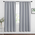 RYB HOME Blackout Curtains & Drapes - Light Block Thermal Insulated Privacy Window Covering for Bedroom Living Room Office, W 42 x L 72 inch, Silver Grey, 2 Panels