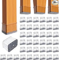 BUMACO Chair Leg Floor Protectors Rectangle Chair Leg Protectors for Hardwood Floors Silicone Pads Covers to Protect Floors(Clear-40 Pcs, Rectangle M Fit (Perimeter: 3-3/4"~4-7/8")