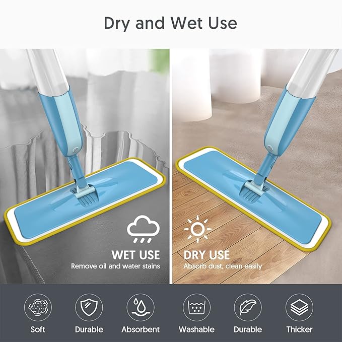 7 Count Reusable Mop Pads for Swiffer PowerMop -MEXERRIS Microfiber Wet Mops Refills PowerMop Pads Machine Washable Hard Wood Floor Mop Pads Replacement for 13''-15'' Spray Floor Mops