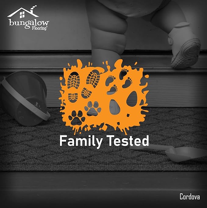 WaterHog Heavy Duty Runner Door Mat, 2' x 5', Made in USA, Durable & Skid-Resistant Entryway Mat, Water-Trapping, Indoor/Outdoor Decorative Floor Covering, Cordova Collection, Medium Grey