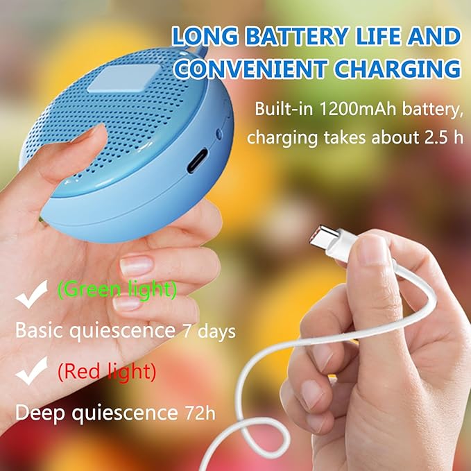 Refrigerator Deodorizer, Fridge Odor Absorber, Mini USB Rechargeable Ozone Odor Eliminator, Reusable for Fridge, Car, Closet, Wardrobe (Green)