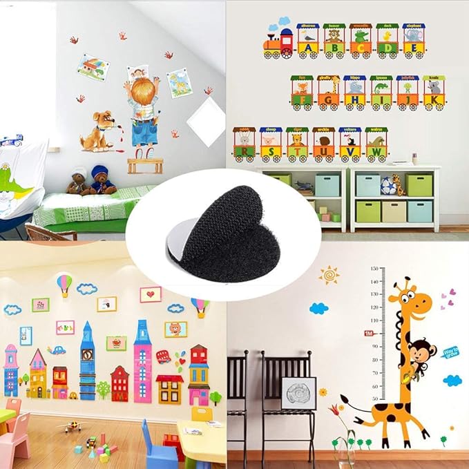 BRAVESHINE 36PCS Sticky-Back Adhesive Tape - Round Hook and Loop Adhesive Stickers - Double Sided Heavy-Weight Carpet Pads Wall Mounting Tapes for Home Office Phone Mount - Round 1.5inch