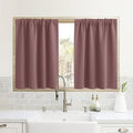 RYB HOME Small Window Curtains for Kitchen, Thermal Insulated Privacy Shades for Bedroom Basement Bathroom Door Half Window Tiers, Width 34 x Length 36 inch, 2 Panels, Dusty Rose
