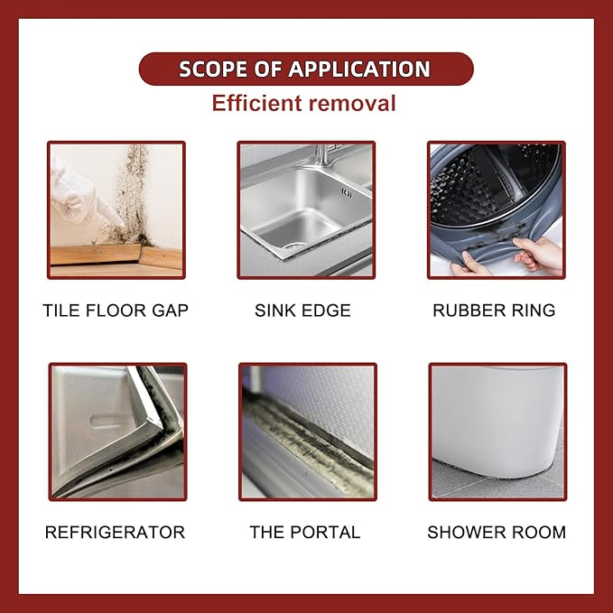 2Pcs Remover Gel,Powerful Household Cleaning Gel, efficient penetration, suitable for bathroom and kitchen tile gap, wall cleaning, safe formula will not damage the surface