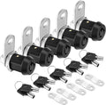 PTEROMY 5 Pack Heavy Duty Cabinet Lock with Keys, Black, 7/8'' Tubular Cam Lock for RV Compartment Storage Locks, Complete Set with Waterproofing Features
