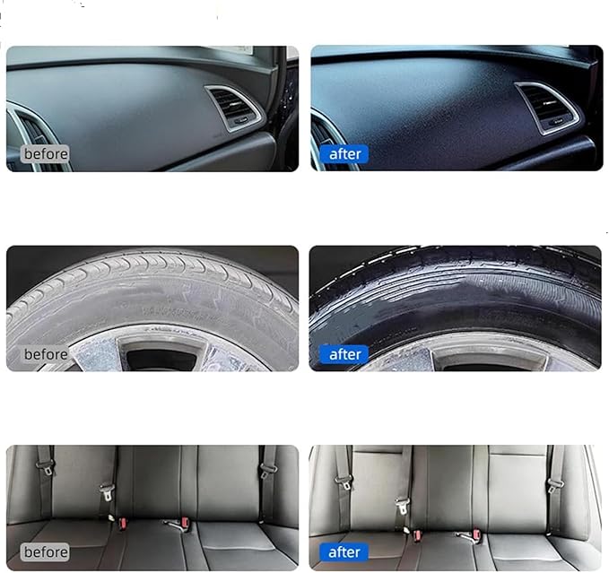 Plastic Restorer for Cars,Car Plastic Restorer Black,Restore The Luster of Plastics and Rubber,120ml (2pcs)