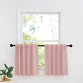 RYB HOME Pink Small Window Tiers - Blackout Insualting Privacy Curtains for Kids Bedroom Kitchen Bathroom Basement Cafe Cabinet Drapes, 34 Width x 24 Length, 2 Panels，Peach Blush