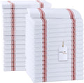 Dish Towels Set (Value Pack of 30) Size 15x25 Inch, 100% Cotton Soft & Absorbent Linen Kitchen Towels, Tea Towels, Reusable Cleaning Cloths for Household Cleaning (Red)