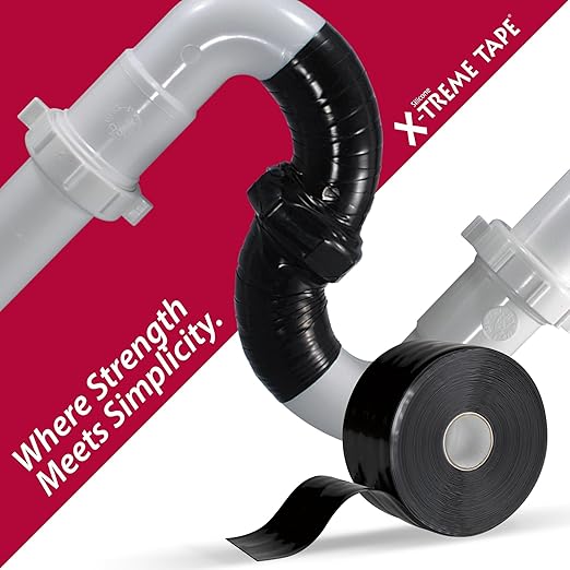 X-Treme Tape MOCAP Heavy Duty Waterproof Self Fusing Silicone Rubber Tape for Hose, Pipe, Electrical, Automotive, Outdoor, and Repairs - Leak Proof, Insulating - 2 Inch x 36 Ft Roll - Black