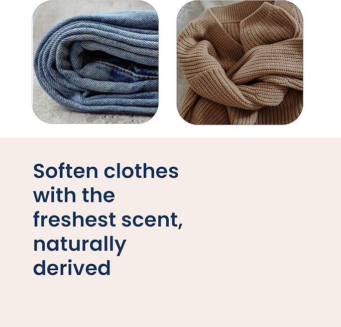 Truly Free Fabric Softening Conditioner for Clothes| Safe for Babies & Kids with Sensitive Skin | Plant-Based | Includes 4 Refills | Unscented Rinse(200 Loads)