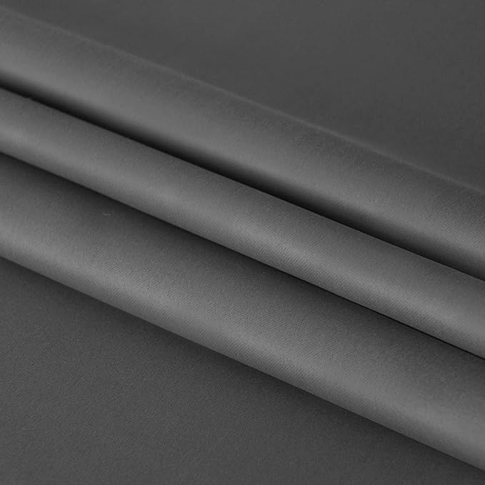 DWCN French Door Curtain - Rod Pocket Thermal Blackout Panel for Doors With Glass Window, Kitchen and Patio - Privacy, 12 X 72 Inches Long, 1 Panel With Tieback, Dark Grey