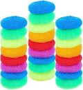 25 Pcs Plastic Dish Scrubbers, Reusable Non-Scratch Nylon Scouring Pads Bulk for Kitchen Cleaning - Multi-Color Poly Mesh Dishwashing Pads (Plastic Dish Scrubber)
