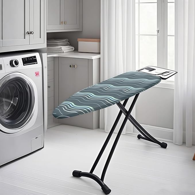 Ironing Board Cover with Two 5MM Thick Feltpads,13"x43"Heat Resistant Replacement Ironing Board Cover and Pad,Fits Standard Ironing Boards,Durability and Easy to Install