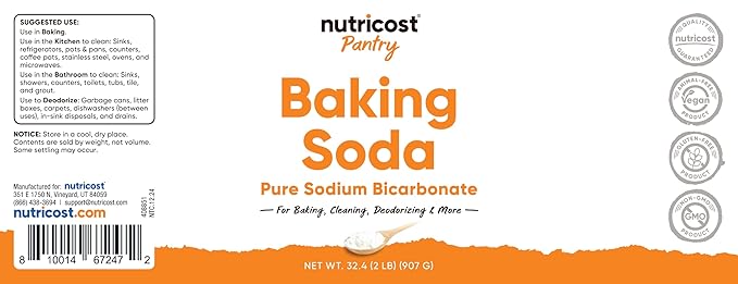 Nutricost Baking Soda (2 LBS) - For Baking, Cleaning, Deodorizing, and More (Pantry)