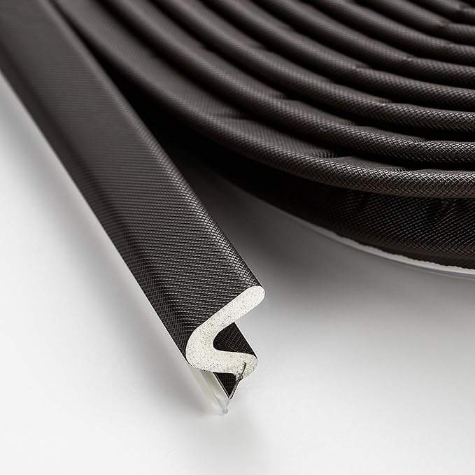 Weather Stripping Door Seal Strip - Soundproof Q-Shaped Foam for Exterior Door Frame, Large Gap Seal, Noise Cancelling, Easy to Install (Brown, 60FT)