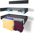 Step Up Laundry Drying Rack (27.5-INCH Industrial Gray), Wall Mounted, Retractable Clothes Drying Rack, 40lbs Load Capacity, 11.6 Linear Ft, with Wall Template and Long Screwdriver Bit