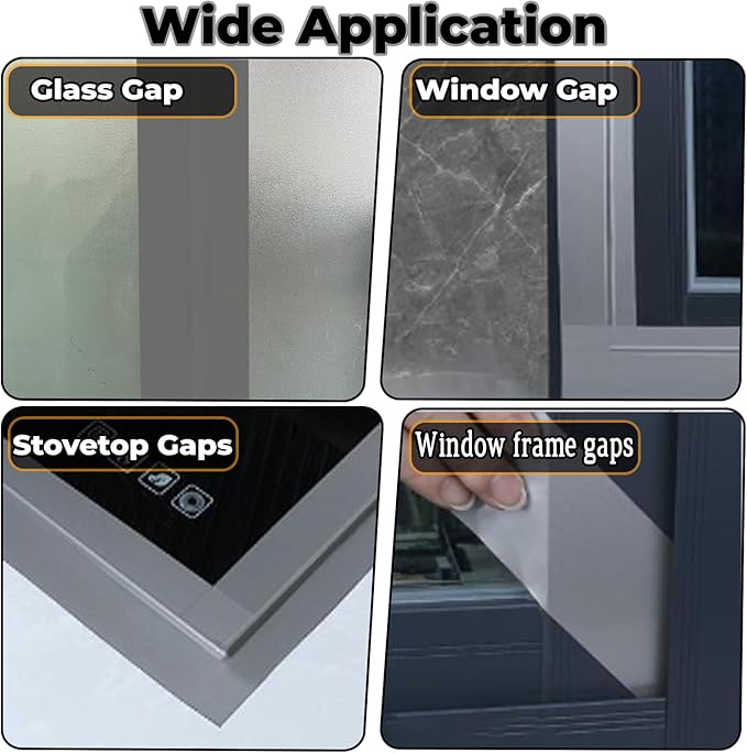 Window Insulation for Winter Weather Sealing Tape 2 Inch x 50 Yards Weather Stripping Residue Free Draft Isolation Sealing Film Tape for Shower Glass Gaps and Doors Windows Gray