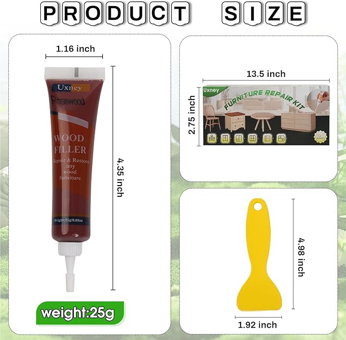 Wood Furniture Repair Kit,24 Colors Wood Fillers,Scratch Repair Covers & Removers for Repairing Scratches,Cracks,Dings and Holes in Cabinets, Cut Panels(Red Series)