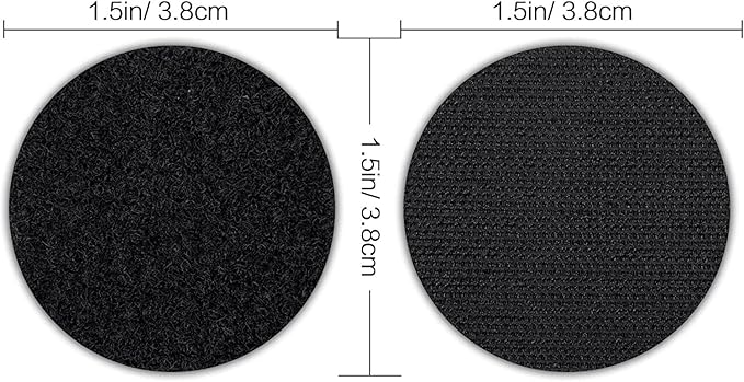 BRAVESHINE 12PCS Industrial-Strength Hook and Loop Fasteners - Double Sided Sticky Tapes - Anti Slip Rug Gripper Tapes Carpet Stickers for Home Office Use - Round Adhesive Wall Mounting Tape 1.5inch