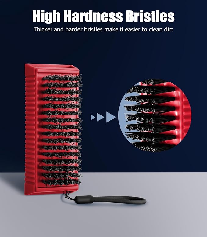 Nail Brush for Cleaning Fingernails, 2Pack Heavy Duty Nail Brushes Remove Dirt and Paint Fingernail Brush Deep Cleaning Mechanical Nail Scrub Brush Two-Sided with Hanging Rope, （Red）