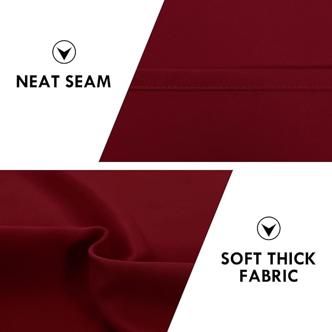 DWCN Blackout Curtains for Living Room Thermal Insulated, Energy Saving & Noise Reducing Bedroom Curtains, Amaranth Red, W 70x L 84 Inch, Set of 2 Rod Pocket Curtain Panels