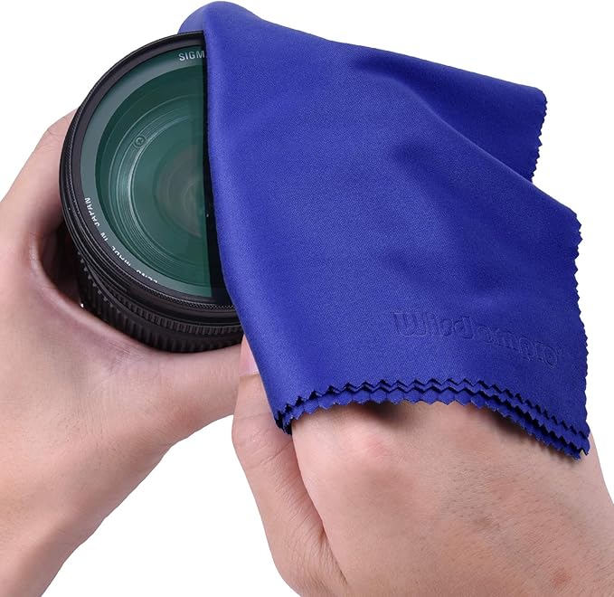 Wisdompro Extra Large 4-Pack Microfiber Cleaning Cloth For Laptop, LCD TV, Computer Screen, Monitor, Tablet, Camera Lens, Glass, Lenses, Phone, iPhone, iPad, other Delicate Surface - Blue (16x16 Inch)