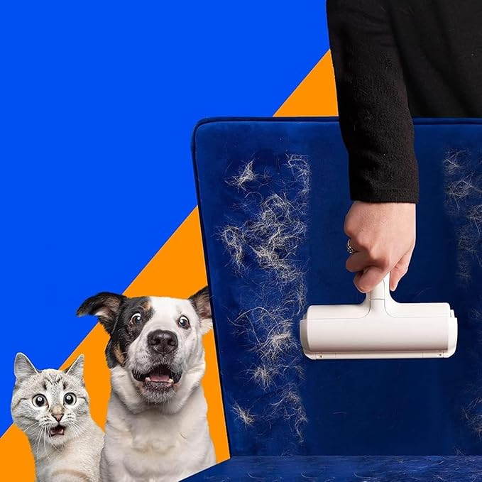 Chom Chom Roller Pet Hair Remover,Ergonomics Handle,Self-Cleaning Base Fabric Shaver,Reusable Lint Rollers for Pet Dog Cat Hair Furniture, Couch, Carpet, Clothing and Bedding