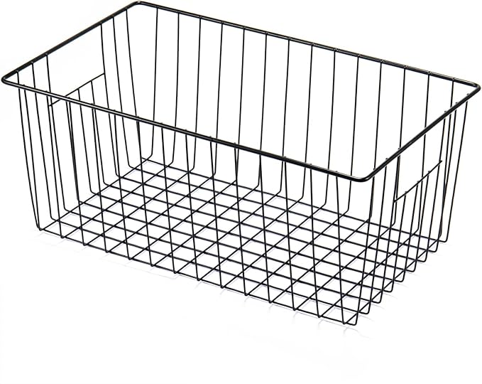 Freezer Organizer Bins, Upright Freezer Baskets for 16, 17, 21 cu.ft Standup Freezer, Durable Freezer Organizer Fully Use Space Improve Air Circulate, 6Pcs, Black