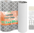 OcePor Non-Adhesive Drawer and Shelf Liner 17.5IN x 20FT，Non Slip Cabinet and Cupboard Liner, Kitchen Cabinet Liners for Shelves, Waterproof Drawer Shelf Liners for Cabinets/Bathroom Cupboard