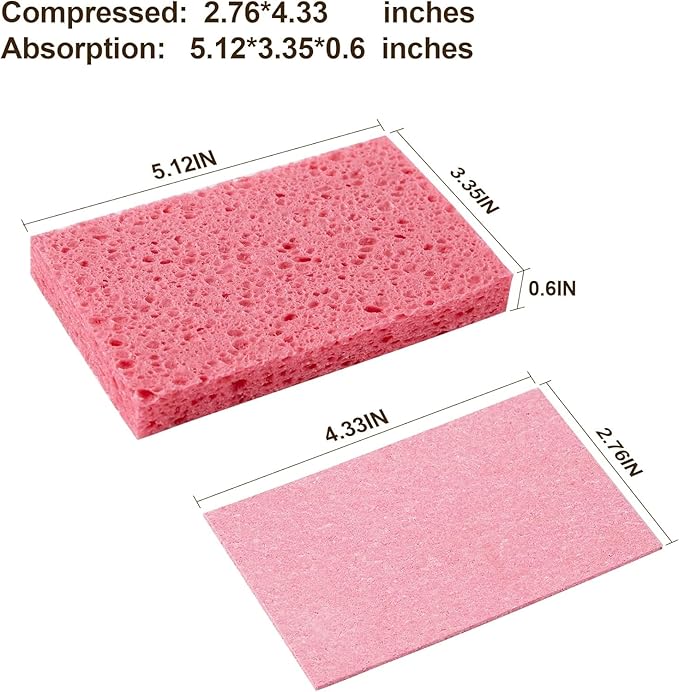 JOYMOOP Dish Sponge Scrubber, Cellulose Sponges Kitchen for Non-Scratch Washing Dishes, Household Cleaning Scrub Natural Sponge, Pack of 24 Colorful Sponges