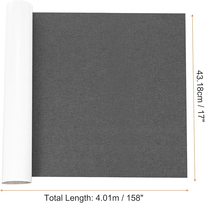 Repair Patches Repair Tape Self-Adhesive DIY Repair Patch Linen Gear Patch for Sofa, Furniture, Chair, Clothing,Tents,17x158 Inch,Dark Grey