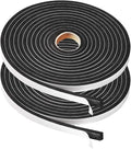 2 Rolls Foam Tape Weatheratrip for Door Window Insulation, Single Sided Foam Strips Adhesive, High Density Foam Seal Tape, Closed Cell Foam Seal Strip Tape(1/2"Wx1/4"Tx32FT, Black)