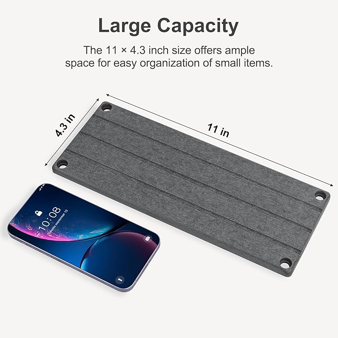 Water Absorbing Stone Tray, Fast Drying Sink Tray for Bathroom & Kitchen Counter, Diatomite Absorbent Coasters, Instant Dry Sink Caddy Organizers Mat, Dish Soap Dispenser Sponge Holder, Dark Gray