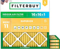 Filterbuy 16x16x1 Air Filter MERV 11 (MPR 1200) Allergen Defense Replacement (4-Pack), Electrostatic Pleated HVAC AC Furnace Filters, Made in USA (Actual Size: 15.75 x 15.75 x 0.75)