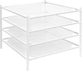 STORAGE MANIAC Sweater Drying Rack, Mesh Clothes Drying Rack, Stackable Laundry Drying Rack, Lay Flat Dryer for Delicates, Portable Dry Rack for Indoor or Outdoor, White, 4-Pack