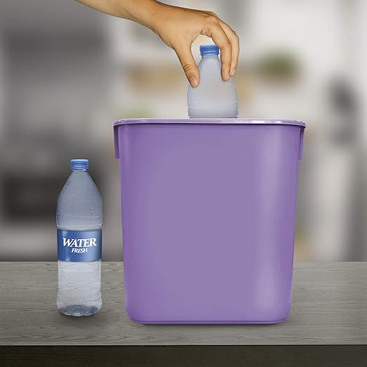 Acrimet Wastebasket, Deskside Bin, 3.25 Gallon/13 Quart/ 12 Liter (Plastic) (Purple Color) (Set of 4)
