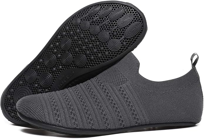 QZKDM Lightweight Slip on Grip Indoor House Slippers Barefoot Non Slip Home Exercise Yoga Shoes for Men Women