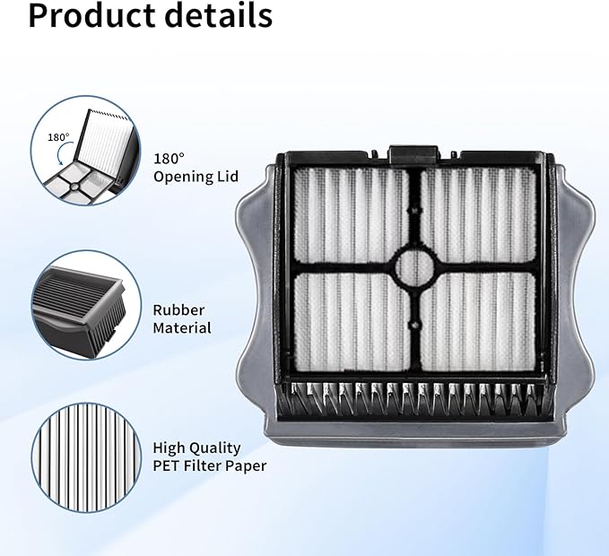 Roller Brush and Filters Replacement Compatible with Tineco Floor ONE S5/Floor One S5 Pro Cordless Vacuum Cleaner,(Not for Other S5 Series Models)3 Brushes Roller,3Filters