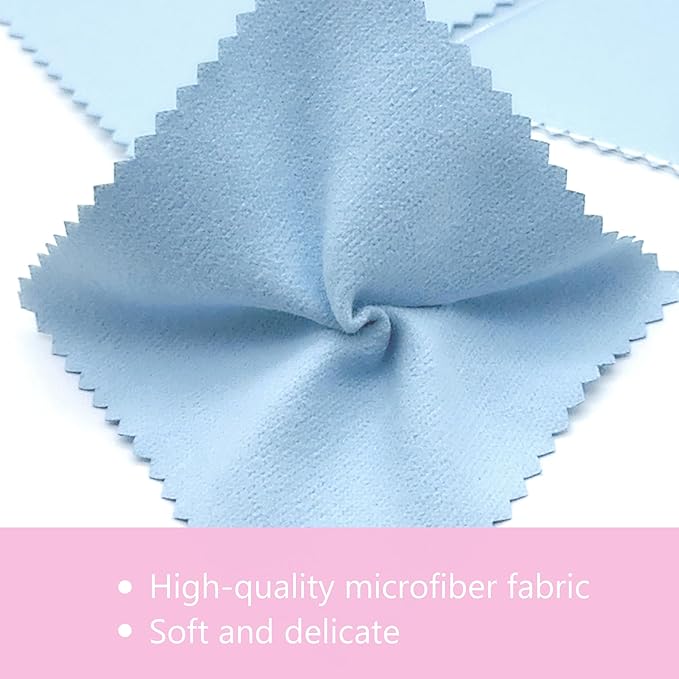 XIAOXINGYUN 120 PCS Jewelry Cleaning Cloth Jewelry Polishing Cloths Individually Wrapped Silver Cleaning Cloth for Jewelry Sterling Silver, Gold, Platinum,Coins, Watch (3.15 x 3.15 Inches)