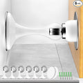 Crosize Magnetic Door Stoppers 6 Pack, Stainless Steel Door Catch for Wall and Floor Mounting, Door Holder Keep Door Open, No Drilling Door Stop with Adhesive Tapes, White